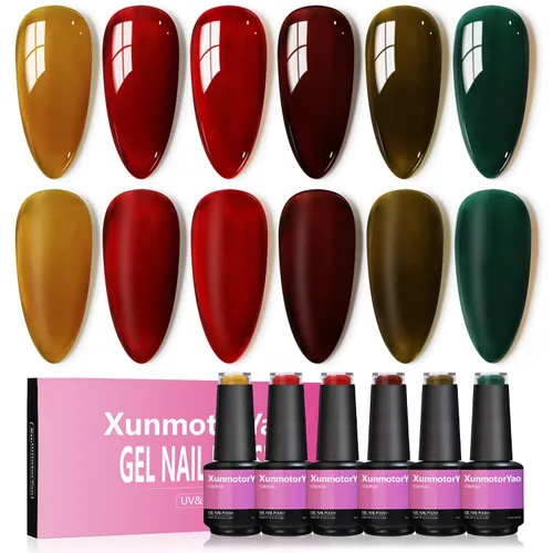 Miniatura 19 de Juego de esmaltes de uñas de gel, 6 colores, color rosa nude, kit de esmalte de uñas LED UV, kit de uñas Minicure para bricolaje, arte de uñas