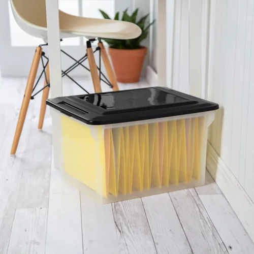 Miniatura 5 de Sterilite - Caja de archivo, contenedor de almacenamiento apilable con tapa, organice recibos, facturas, impuestos y papeles en el hogar, oficina