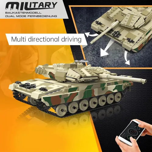 Miniatura 2 de Mould King 20020 MOC Leopard 2 tanque de juguete de alta tecnología, juego de bloques de construcción de vehículos militares, bloques de ladrillos