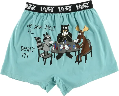 Miniatura 46 de Lazy One Divertidos boxers de animales, ropa interior humorística, novedosos pantalones cortos, regalos de broma para hombres