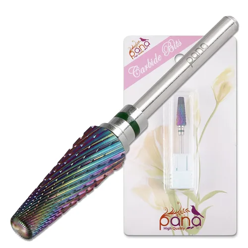 Miniatura 25 de PANA Broca de carburo de uñas 5 en 1 con vástago de 3/32 pulgadas - (triple grueso - 2X grano grueso, DLC negro) - uso de rotación bidireccional