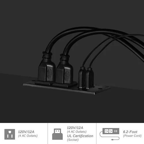 Miniatura 5 de WAMPAT Soporte flotante de TV con estación de carga para televisores de 32 a 80 pulgadas, estante flotante para debajo de la TV, centro de Negro