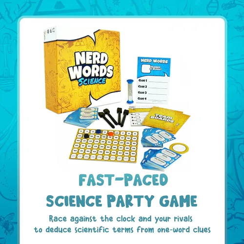 Miniatura 6 de Genius Games Nerd Words: ¡Ciencia! Juegos de grupo para adultos Juegos de fiesta para familias, niños, adolescentes, aulas