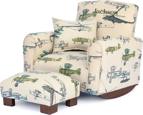 Miniatura 21 de Sillón personalizado para niños pequeños, mecedora tapizada con personalización, silla para niños pequeños con nombre personalizado, cómodo sillón