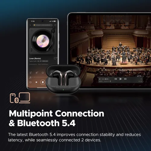 Miniatura 6 de SoundPEATS Air5 Pro Auriculares inalámbricos Hi-Res, LDAC y aptX Lossless, sonido de grado audiófilo con escenario de sonido amplio, 37H de tiempo