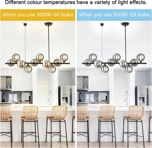 Miniatura 7 de Candelabros lineales para comedor de 10 luces, lámpara lineal moderna Sputnik, lámpara de techo Sputnik, luces de isla de 40 pulgadas para cocina