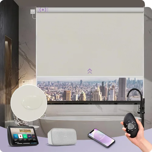 Miniatura 8 de Graywind Persiana Enrollable Motorizada 100% Opaca Compatible con Alexa Google Control Remoto Inteligente Persianas Recargables con Batería Motor