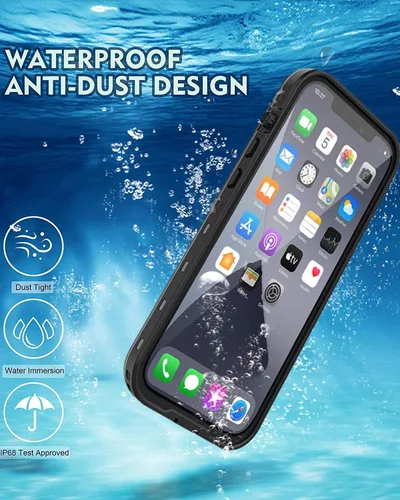Miniatura 6 de Funda impermeable diseñada para iPhone 12 Mini, funda de cuerpo completo a prueba de golpes con protector de pantalla, a prueba de polvo para iPhone