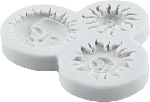 Miniatura 5 de Molde de silicona para fondant de cara de sol y luna, moldes de caramelo de chocolate para decoración de cupcakes de chocolate, decoración