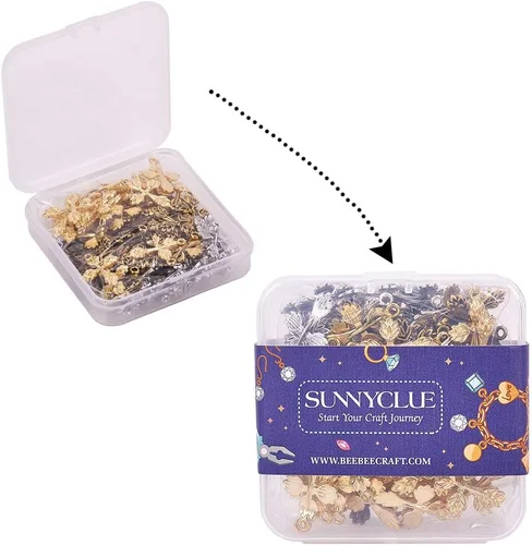 Miniatura 6 de SUNNYCLUE 1 caja de 80 dijes de cruz para rosario, colgantes de aleación de Pascua, vacaciones, joyería, accesorios, dijes de metal para bricolaje