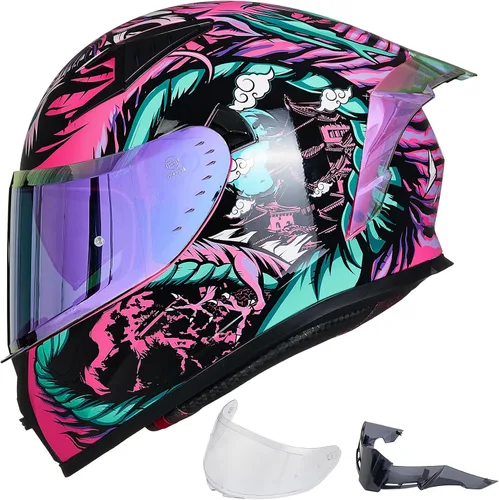 Miniatura 9 de ILM - Casco completo de motocicleta con Pinlock compatible con viseras y aletas transparentes y tintadas, casco para Street Bike y Motocross