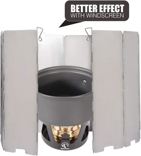 Miniatura 3 de REDCAMP Mini estufa de alcohol para mochileros, quemador de alcohol ligero de latón con soporte de aluminio para acampar senderismo, negro Verde