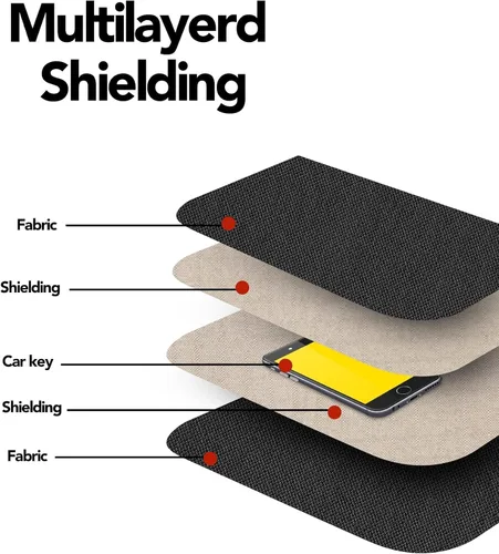 Miniatura 7 de FIREDOG Faraday Pouch for Car Keys and Smartphone, Key Signal Blocking Bag, Cell Phone Keyless Entry Fob Signal Blocking Bag Negro