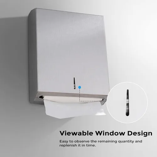 Miniatura 5 de Dispensador de toallas de mano triple para baño, dispensador de toallas de papel plegable en C, montaje en pared con instalación adhesiva sin