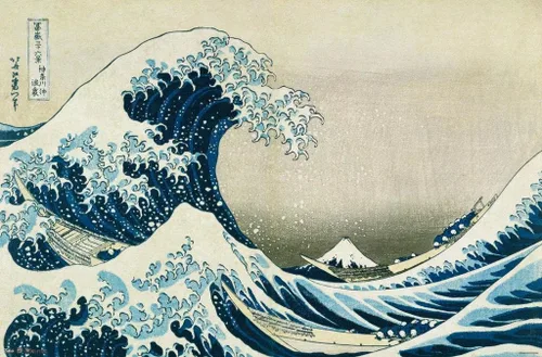 Miniatura 17 de Hokusai - Póster de pared The Great Wave Off Kanagawa, 22.4 pulgadas de largo x 14.7 pulgadas de ancho, versión enmarcada de madera de granero