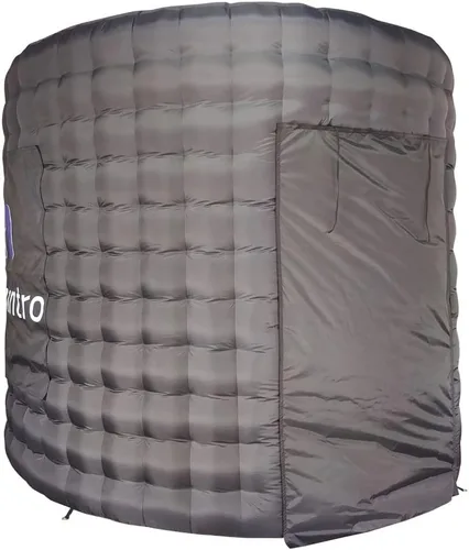 Cabina de fotos LED inflable redonda de 10 pies de diámetro con 24 tubos de luz LED y soplador de aire inflable para cabina de fotos para bodas,