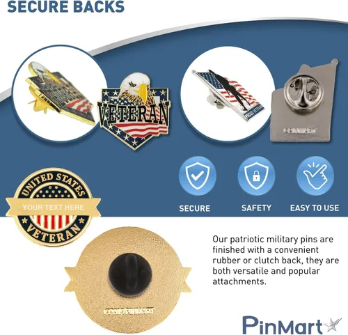 Miniatura 6 de PinMart Pin de veterano Pin patriótico americano de solapa o sombrero Orgulloso de ser retirado ejército, marina, fuerza aérea o cuerpo de marina
