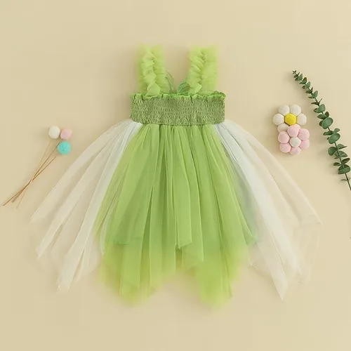 Miniatura 3 de Disfraz de Halloween para bebé, disfraz de hada, sin mangas, tutú de princesa, alas pequeñas, traje de mariposa, fiesta de cumpleaños