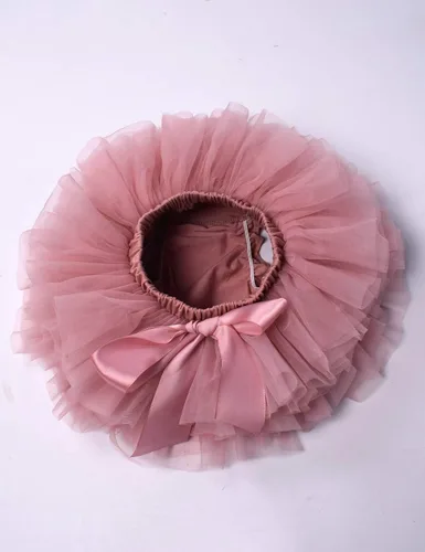 Miniatura 4 de Juego de pañalero y diadema Tutu de tul con cubierta de algodón para niñas y bebés.