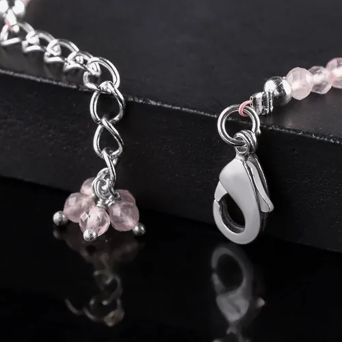 Miniatura 40 de Natural Gemstone Micro Round Beads Dainty Choker Bangle Bracelet, Handmade Jewelry for Women, Healing Chakra Crystals Silver Plated Chain 8 inch
