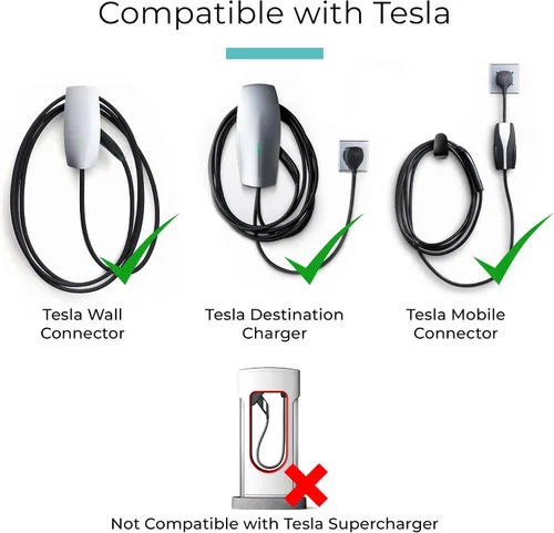 Miniatura 3 de Lectron Adaptador de carga Tesla a J1772 EV - Convertidor NACS, 48 Amp y 250V, compatible con conectores Tesla de alta potencia, cargadores