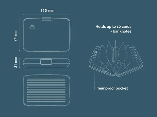 Miniatura 63 de ÖGON -DESIGNS- Portatarjetas de aluminio, protección RFID contra fraude y desmagnetización, billetera compacta, funda inteligente modelo STOCKHOLM V1