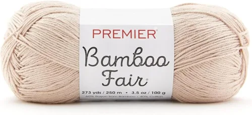 Miniatura 9 de Premier Yarns Hilo de bambú Fair DK, para tejer y tejer, mezcla de algodón para tejido y ganchillo en climas cálidos, color marfil