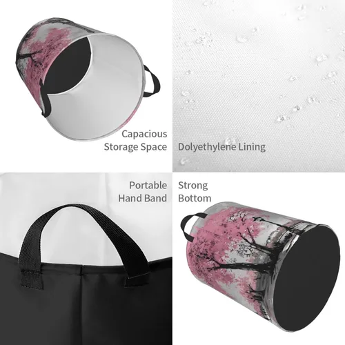 Miniatura 3 de Cesta redonda de acuarela para ropa sucia de ciervos bebés, cesta de almacenamiento para juguetes, organizador de ropa, para el hogar, baño