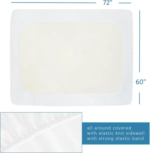 Miniatura 3 de Cubrecolchón de tela de toalla 100% impermeable, transpirable, lavable a máquina, sábana bajera para sofá cama tamaño queen de 60 x 72 pulgadas