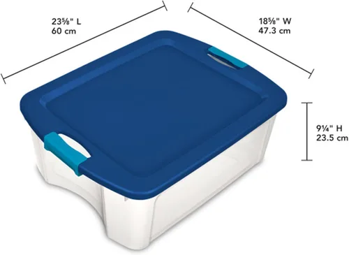 Miniatura 2 de Sterilite Paquete de 12 contenedores de almacenamiento de plástico transparente con tapas de pestillo y asas de agarre completo, 12 galones
