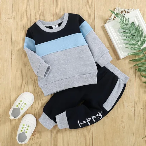 Miniatura 2 de Ropa de bebé niño para otoño, de manga larga, ropa de invierno, sudadera y pantalones, conjunto de 2 piezas