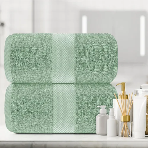 Miniatura 9 de White Classic Juego de 4 alfombrillas de baño verdes de 22 x 34 pulgadas, 8 toallas de baño