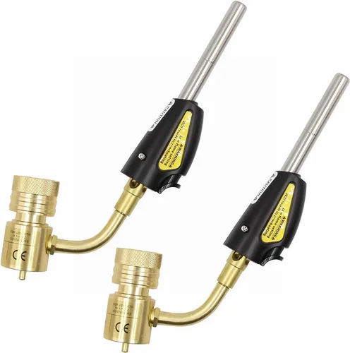 QWORK Puntas de remolino de antorcha, paquete de 2, compatibles con gas MAP-Pro/LP, autoiluminación, regulador de autoencendido de gas, pistola de