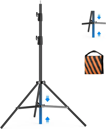 Soporte de luz resistente de 9.8 pies / 9.8 ft ajustable de 22.0 lbs/22 libras, carga máxima, soporte de trípode acolchado de aire con rosca de 1/4