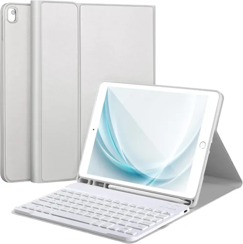 Miniatura 9 de AHYWTAN Funda de teclado para iPad 9/8/7ª generación 10.2, teclado Bluetooth con retroiluminación de 7 colores, funda para iPad de 10.2 pulgadas