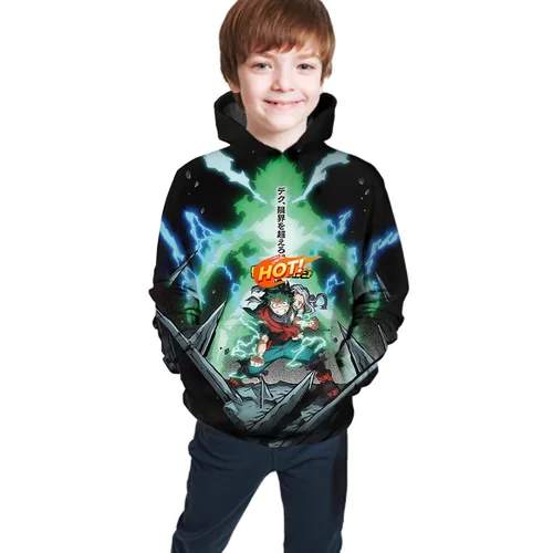 Miniatura 3 de Eohagv Sudadera con capucha de anime con estampado 3D, sudadera con capucha para cosplay, chaqueta con capucha para niñosniñas