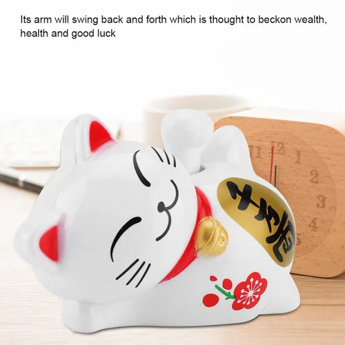 Miniatura 3 de Gato de la suerte, brazo agitador de gato, estatua de gato de la suerte, brazo móvil de gato agitado, energía solar, gato de dinero de la suerte