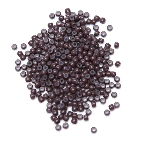 Miniatura 10 de Hairro Micro Link Beads - 200 piezas de 0.236 in con forro de silicona micro anillos para extensiones de cabello humano, extensiones de plumas beige