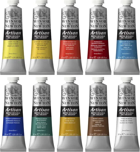 Miniatura 23 de Winsor & Newton Set de 10 tubos de pintura al óleo al agua, 21 ml