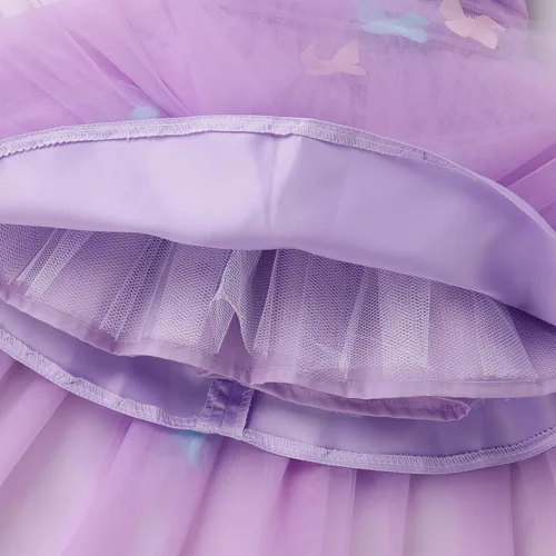 Miniatura 6 de Vestido de cumpleaños de mariposa para niñas pequeñas, vestido de tul alto y bajo de tul para bautizo, fiesta de boda, vestidos de tul para sesión