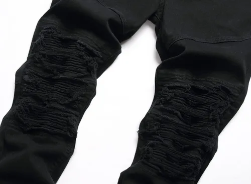 Miniatura 3 de AITITIA Jeans de motociclista de ajuste regular para hombre