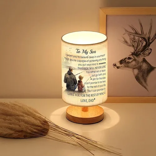 Miniatura 4 de Lámpara de mesa de pesca con texto en inglés "To My Son de papá", regalos de Navidad para hijo, regalo de cumpleaños, padre e hijo