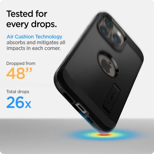 Miniatura 5 de Spigen Tough Armor [tecnología de protección extrema] diseñada para iPhone 13 Pro Max Case (2021) - Negro