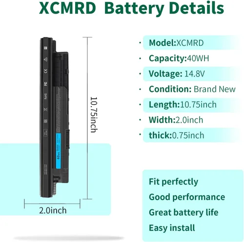 Miniatura 2 de Batería XCMRD de 40 WH de 14.8 V para Dell Inspiron 15 3000 Series 15 3531 3537 3541 3542 3543 3521 i3531 i3542 i3543 3878 17 3721 38R 521 5537 17R
