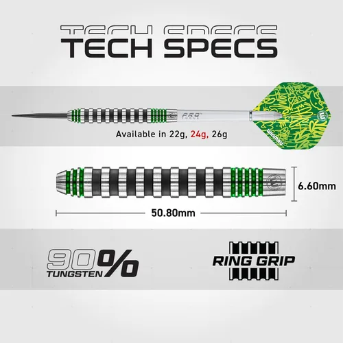 Miniatura 4 de Winmau Advance 500 Series - Juego de dardos de tungsteno con puntas de acero y ejes (tallos), disponible en azul y verde