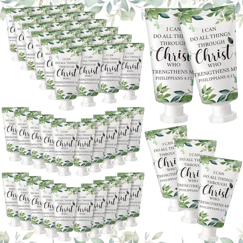 Miniatura 8 de Paquete de 50 Lociones Cristianas para Manos a Granel Regalos para Mujeres Rellenos de Calcetines de Navidad Regalos Bíblicos Mini Loción de Manos