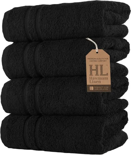 Miniatura 10 de Juego de 6 toallas de baño negras para baño, algodón turco original, suave, absorbente y de primera calidad, 2 toallas de baño, 2 manos y 2 toallas