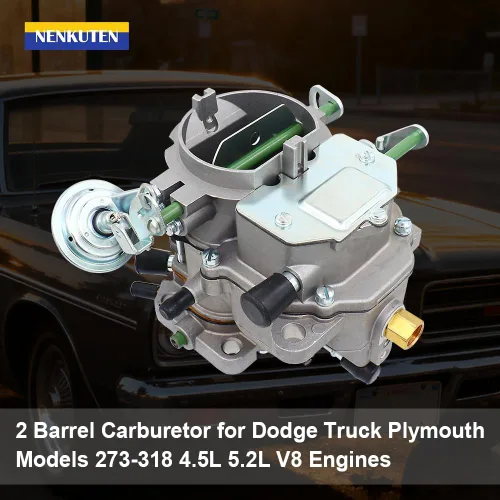 Miniatura 2 de NENKUTEN Carburador de 2 Barriles para Modelos de Dodge Truck Plymouth 273-318 4.5L 5.2L Motores V8 1966-1973 BBD Obturador Manual de 2BBL con Juntas