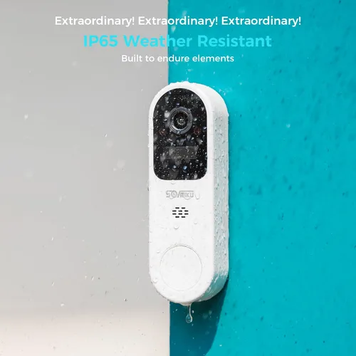 Miniatura 8 de SOVMIKU Vicohome DB3 2K Timbre de video inteligente con timbre, cámara de seguridad para el hogar con batería inalámbrica, alarma audible, fácil
