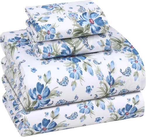 Miniatura 117 de RUVANTI Juego de sábanas divididas tamaño King de 100 % algodón para cama ajustable, 5 piezas, ropa de cama de tejido de percal suave y Guisante